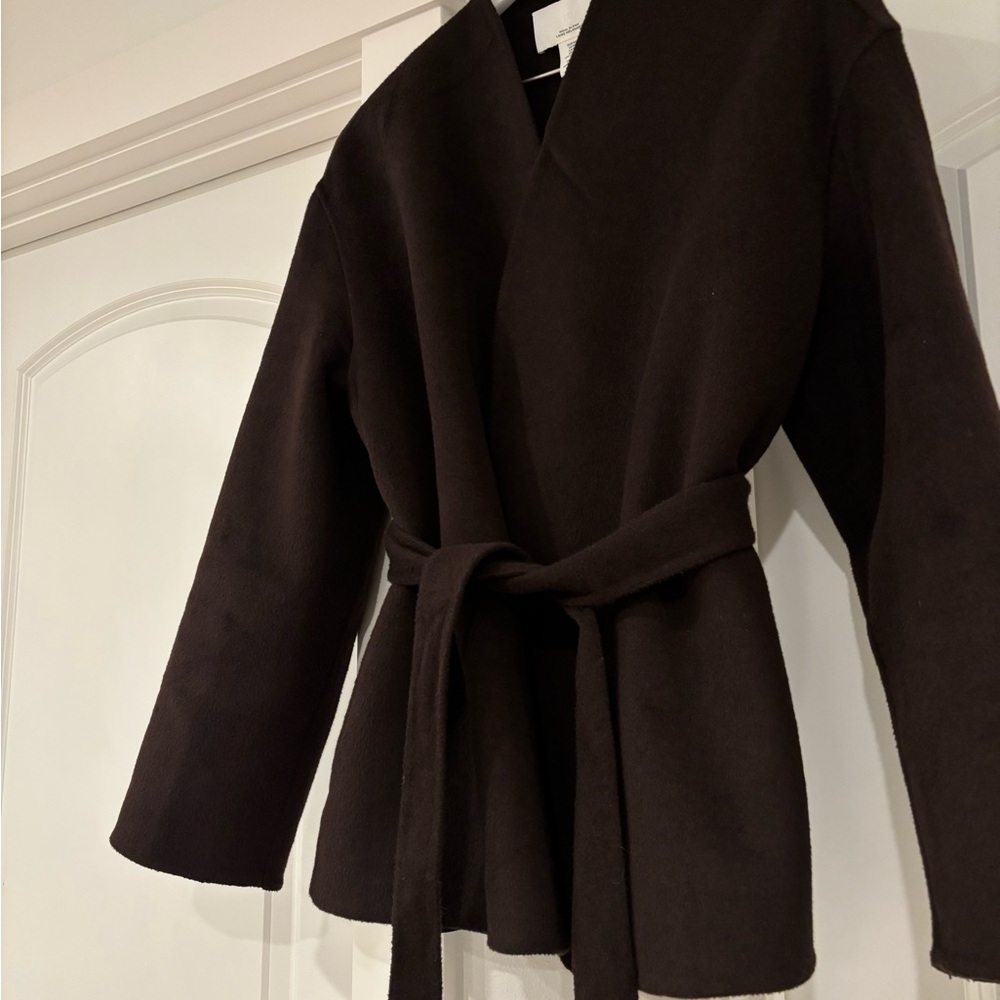 H&M Women's Belted Wrap Trench Coat - Dark Brown